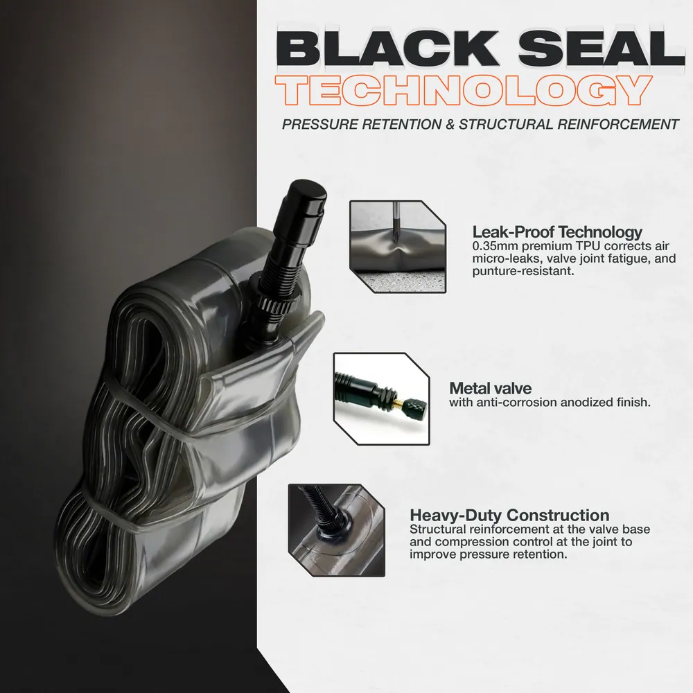 Black Seal – Cámara Bicicleta Carretera TPU 700x18-32C · 1 ud · válvula 45 mm · Tecnología Black Seal