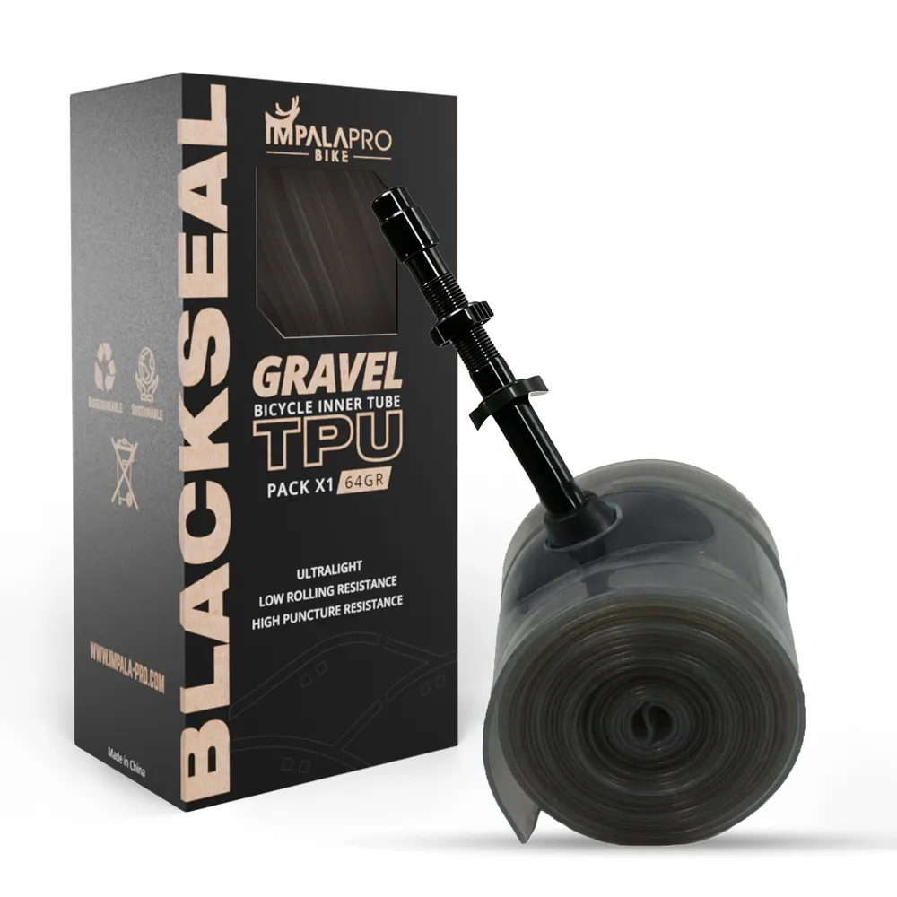Black Seal – Cámara Bicicleta Gravel TPU 700x32-42C · 1 ud · válvula 65 mm