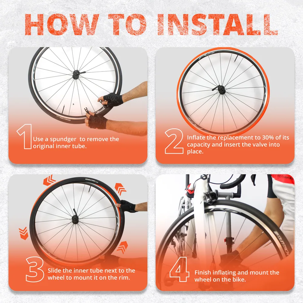 Cámara Bicicleta Carretera TPU 700x18-32C Ultraligera 35 g · 1 ud · válvula 45 mm · Montaje