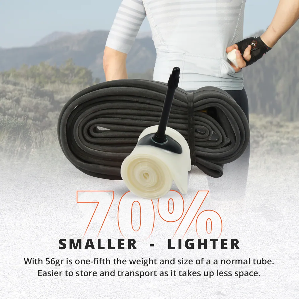 Cámara MTB TPU 29, 27,5 y 26 Ultraligera 56-66 g · 1 ud · 26" · Compacta