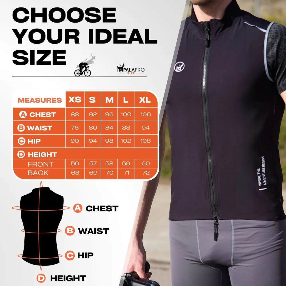 Chaleco Cortavientos Ciclismo Hombre y Mujer · Negro · Tallas