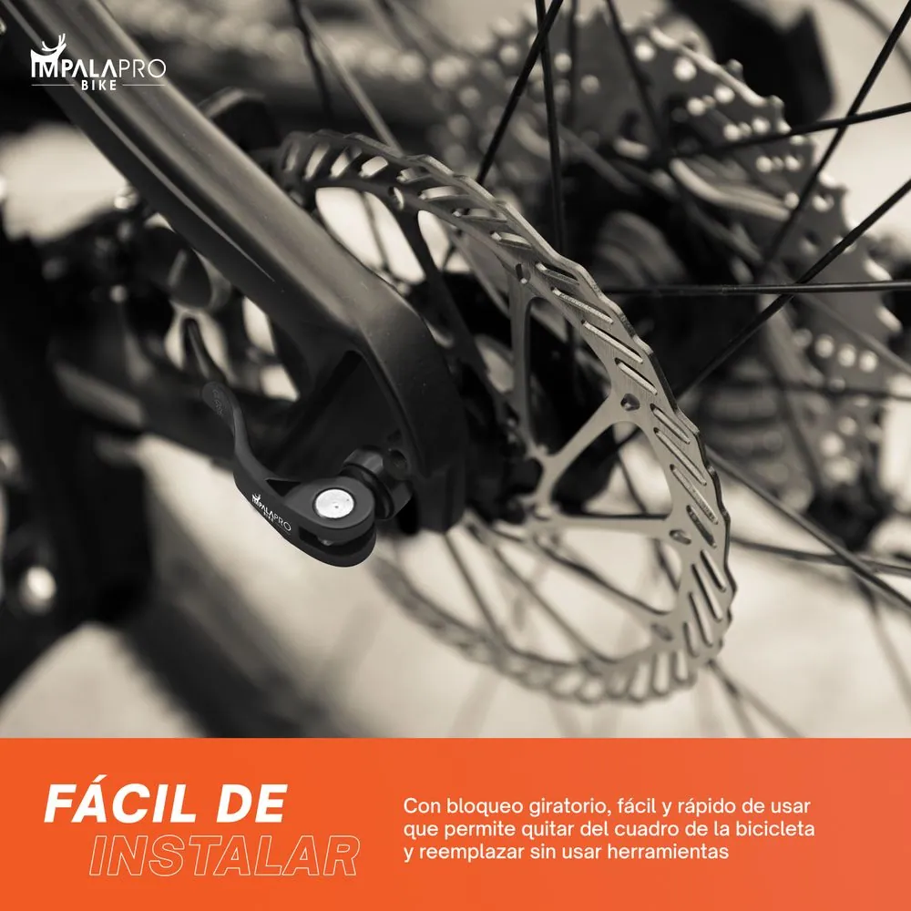 Cierre Rápido para Bicicletas Aluminio · Delantero 100 mm · Fácil de instalar