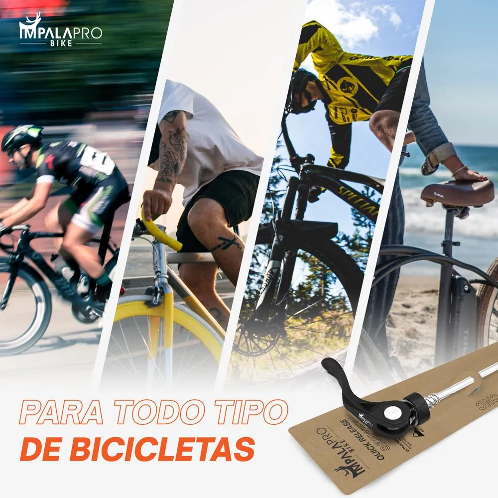 Cierre Rápido para Bicicletas Aluminio · Delantero 100 mm · Todo tipo de bici