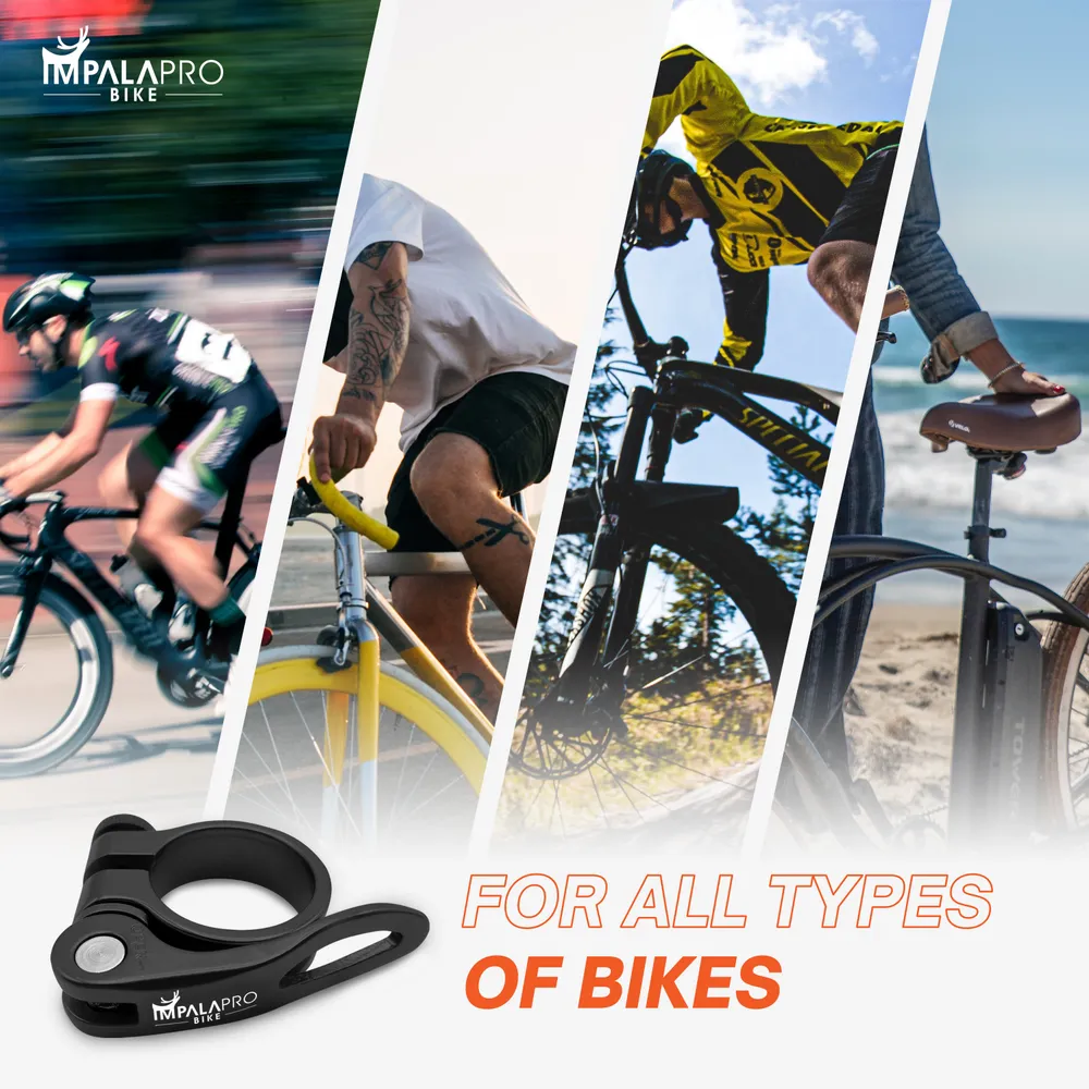 Quick Release Seat Post Clamp 31.8 / 34.9mm Aluminum 7075 36.5g · Black · Ø31.8 mm · Every bike