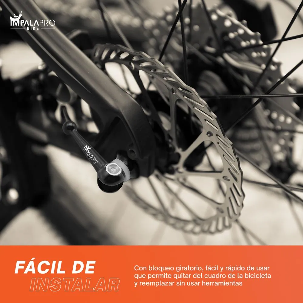 Set Cierres Rápidos para Bicicletas Titanio · Negro · Fácil de instalar