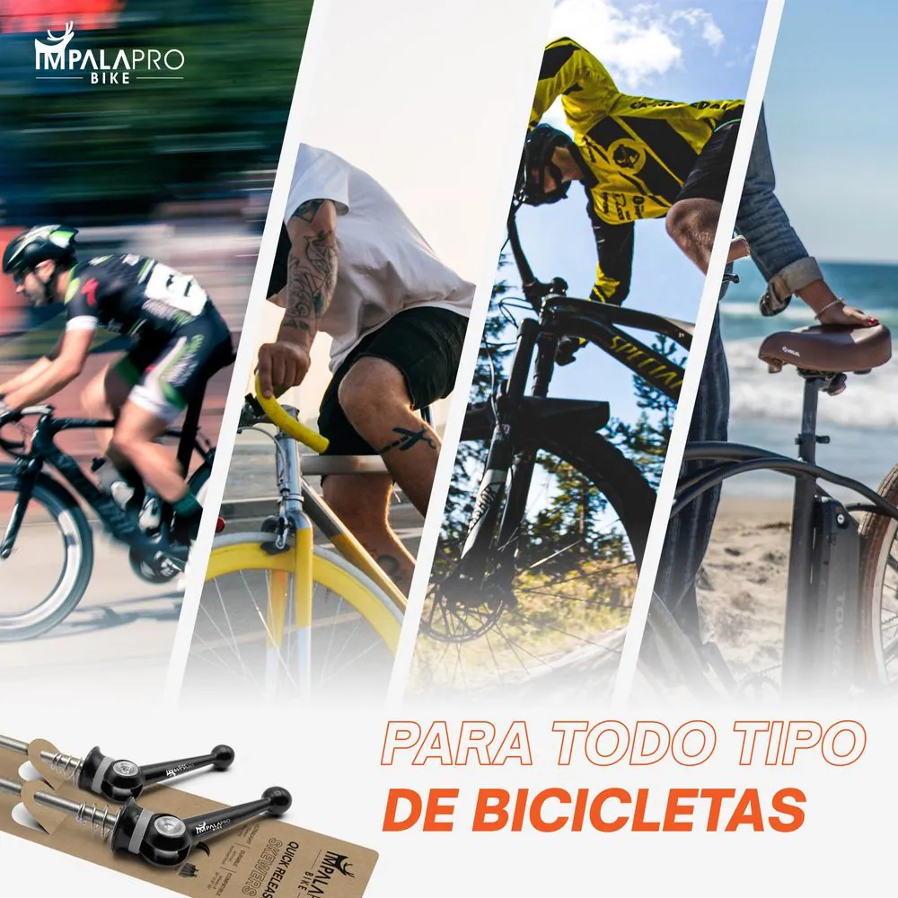 Set Cierres Rápidos para Bicicletas Titanio · Negro · Todo tipo de bici
