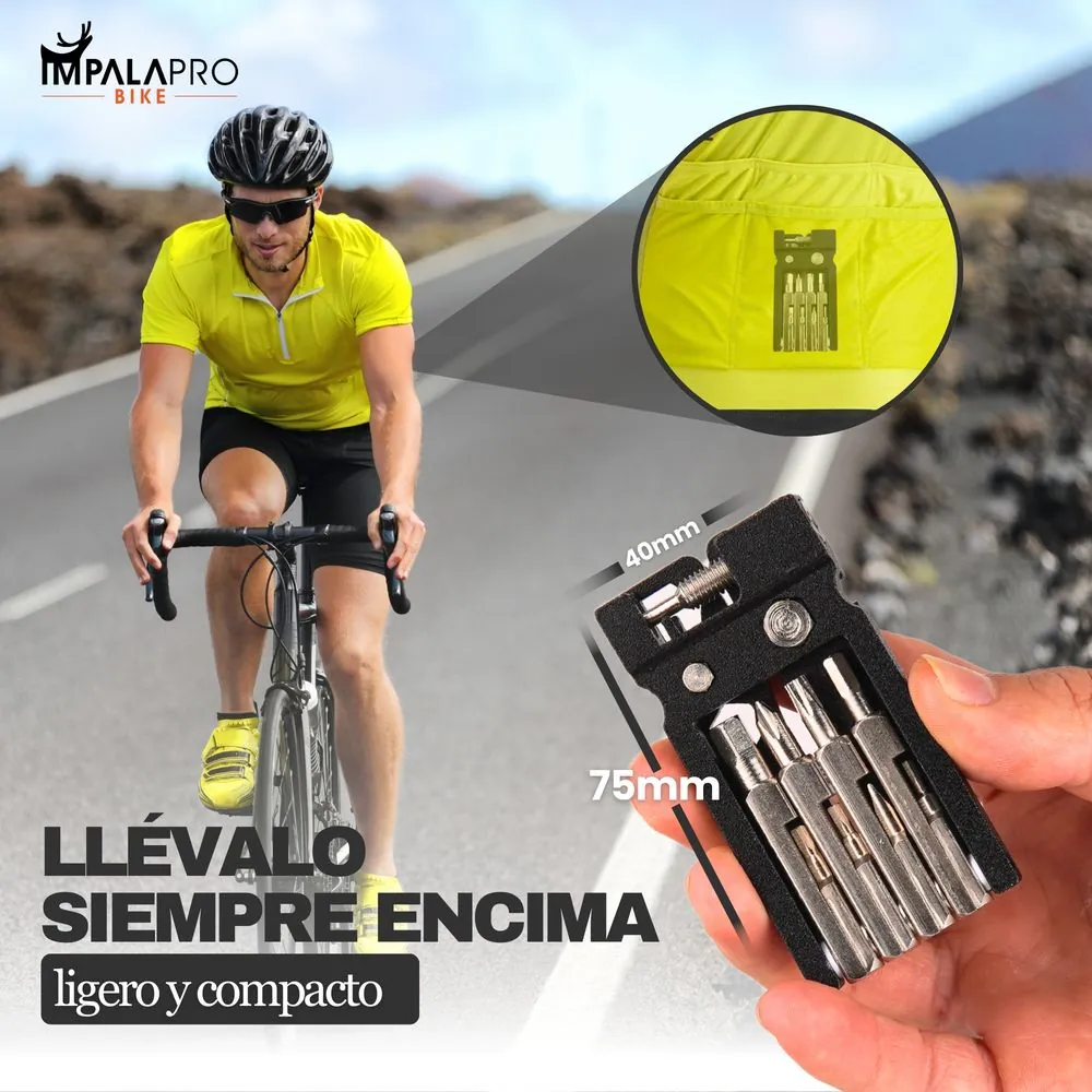 Multiherramienta Bicicleta 20 en 1 con Tronchacadenas · Negro · Compacta