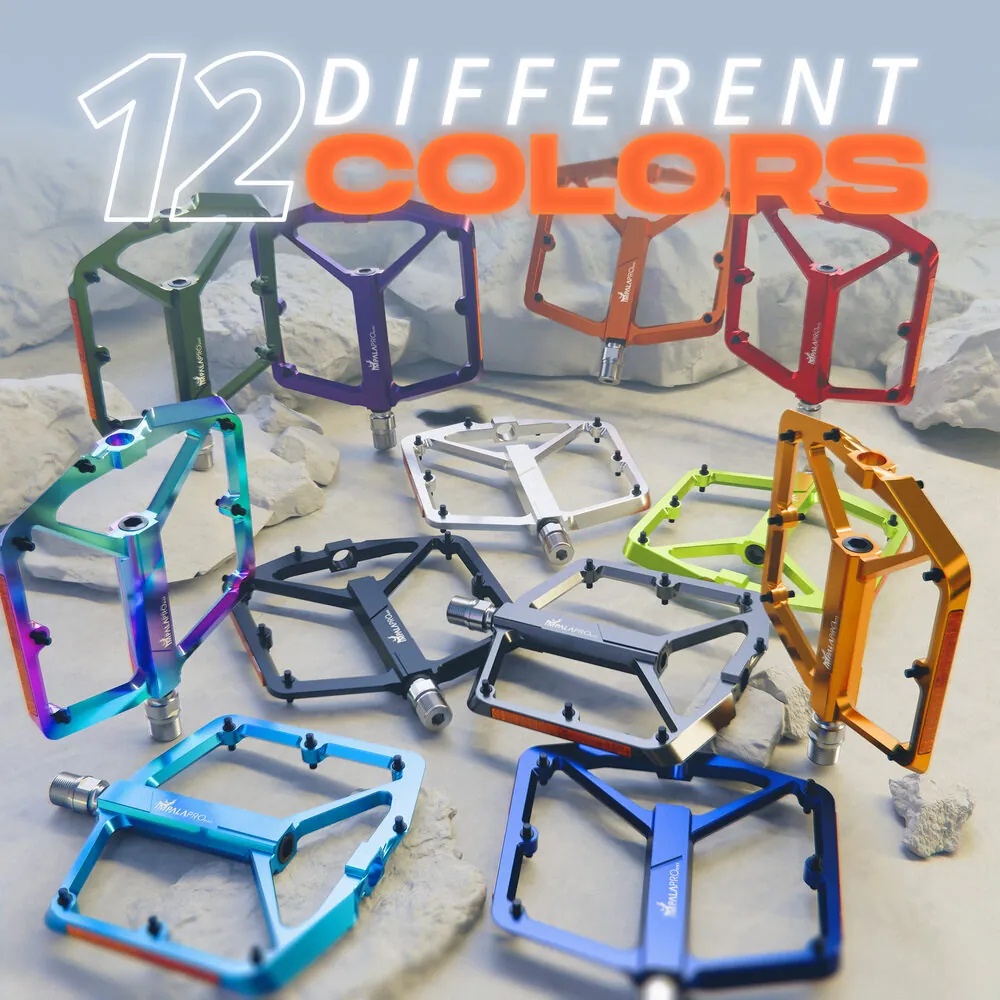 Pedales Bicicleta Montaña Aluminio CNC con Reflectantes · Negro · Colores