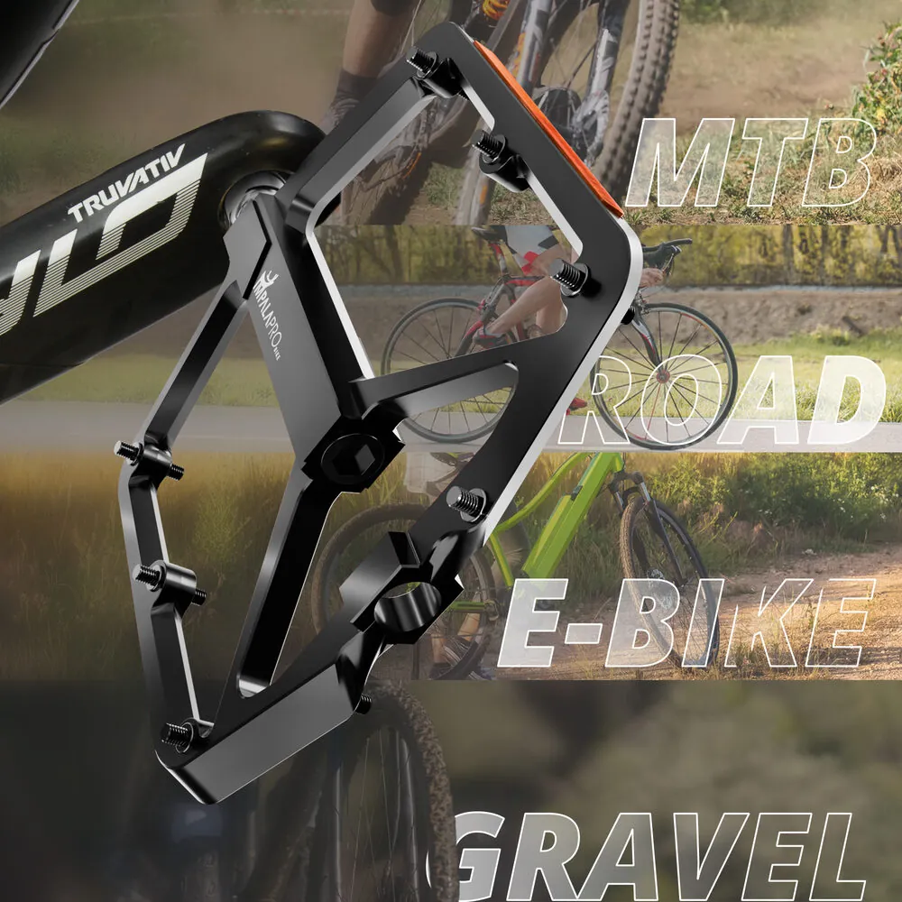 Pedales Bicicleta Montaña Aluminio CNC con Reflectantes · Negro · Compatible