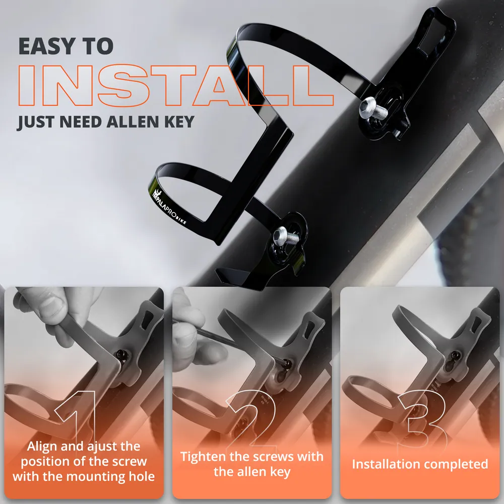 Portabidones Bicicleta Lateral Derecho Aluminio Electroplated 34g · Negro · Montaje