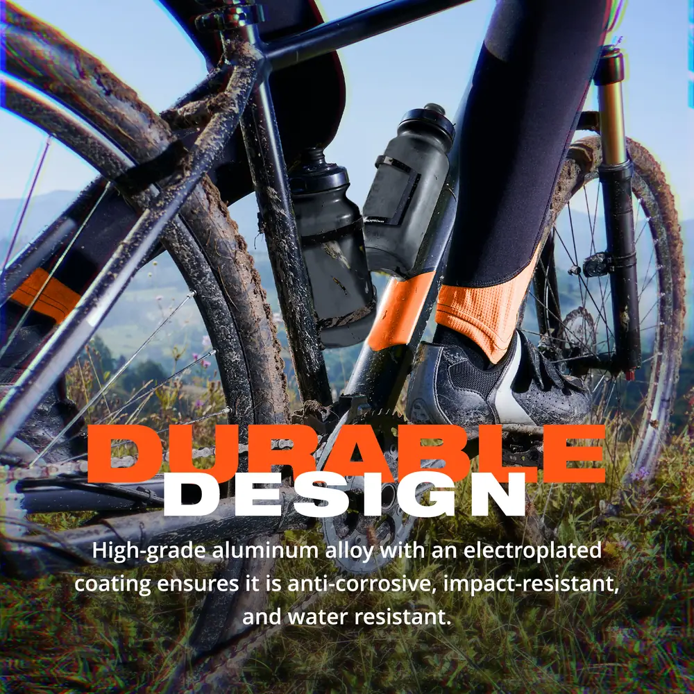 Portabidones Bicicleta Lateral Derecho Aluminio Electroplated 34g · Negro · Resistente