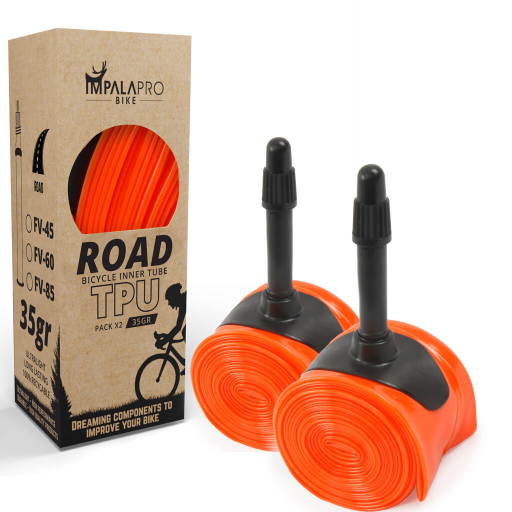 IMPALAPRO - Cámara Bicicleta Carretera 700 x 18-32C TPU Ultraligera 35g 0.25mm válvula Presta 45/65/85mm - Camaras de Aire 700 - Camara TPU Carretera 700 - Camara Bici 700